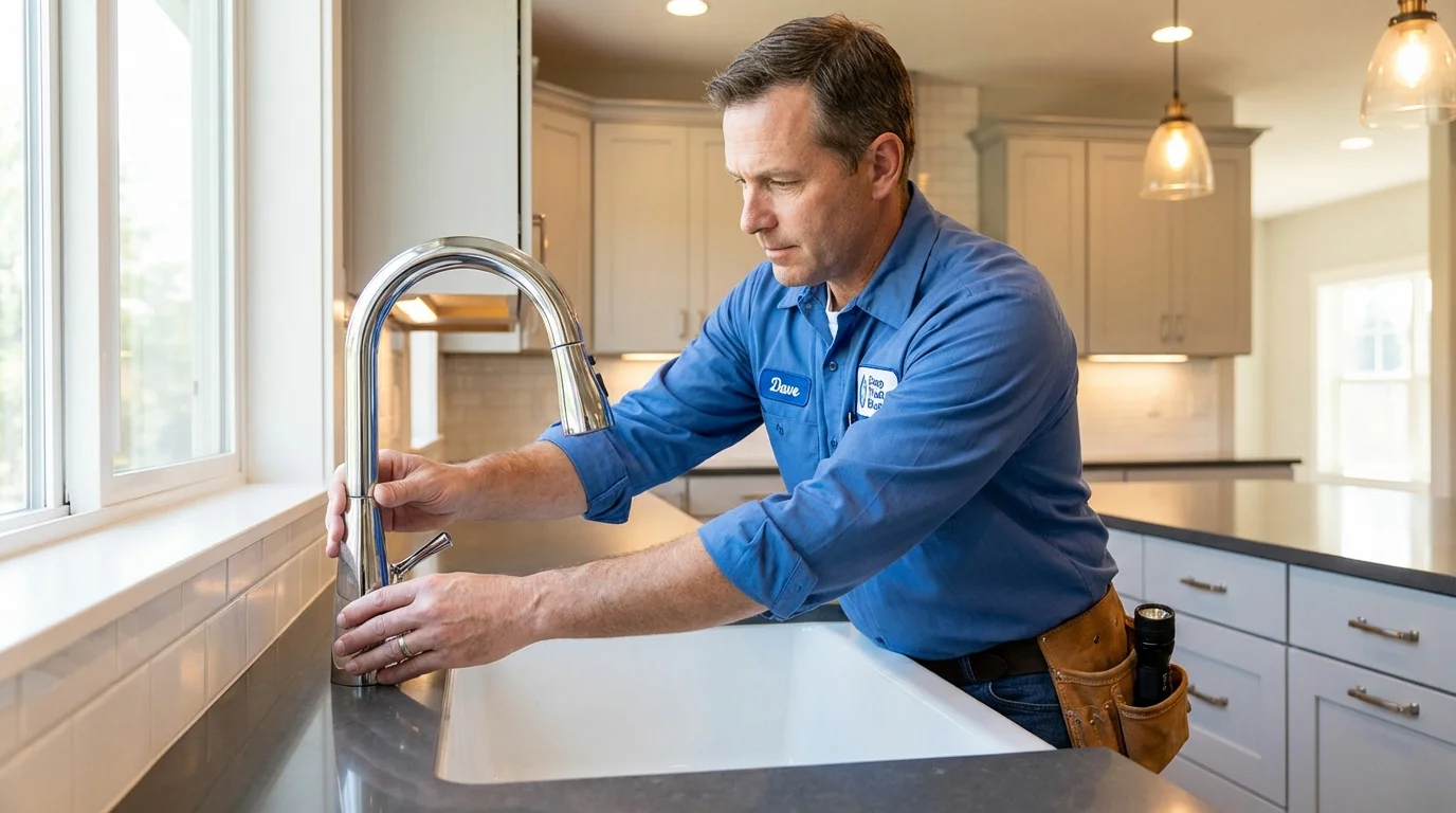 Kitchen faucet installation by Johns Plumbing LLC in Deville